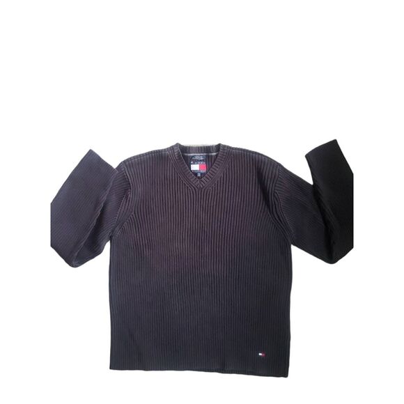 Tommy Hilfiger Men's Size XXL Ribbed Pullover Sweater Dark Chocolate Brown 100%